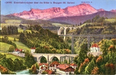 St.Gallen, Eisenbahnbrücken über Sitter bei Bruggen