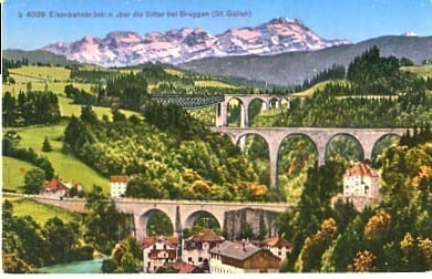 St.Gallen, Eisenbahnbrücken über Sitter bei Bruggen