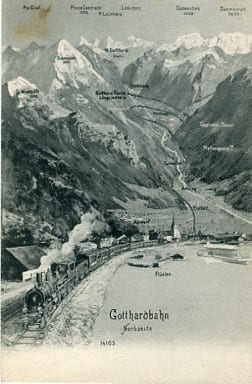Gotthardbahn, Nordseite, Eisenbahnwagen