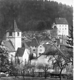 Valangin, eglise et chateau