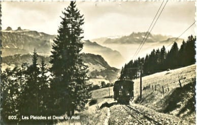 Les Pleiades et Dents du Midi, Eisenbahn