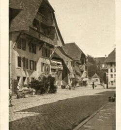 Zofingen, Gerbergasse, belebt, Kupferdruck
