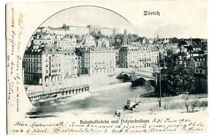 Zürich, Bahnhofbrücke und Polytechnikum